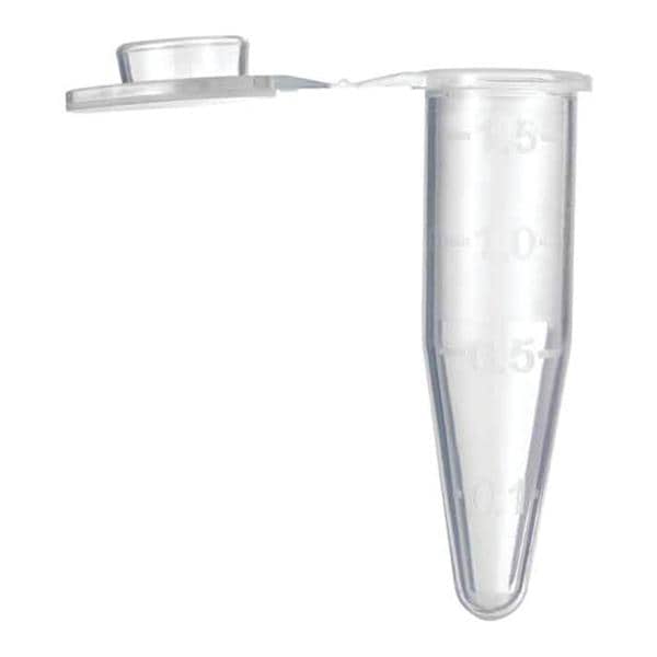 Fisher Scientific Co. Microcentrifuge Tube Polypropylene 1.5mL 10.8x40.6mm Cncl/Btm Atoclv 500/Pk - 5408129