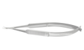 RUMEX  Vannas Capsulotomy Scissors, Curved, Sharp Tips, 6.00 mm Blades, Flat Handle, Length 84 mm, Stainless Steel
