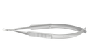 RUMEX  Vannas Capsulotomy Scissors, Curved, Sharp Tips, 6.00 mm Blades, Flat Handle, Length 84 mm, Stainless Steel