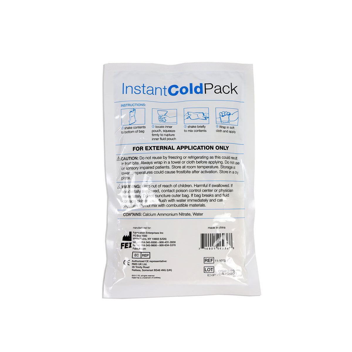 Relief Pak Instant cold compress, standard 6" x 9" - Case of 12 - FE-11-1020