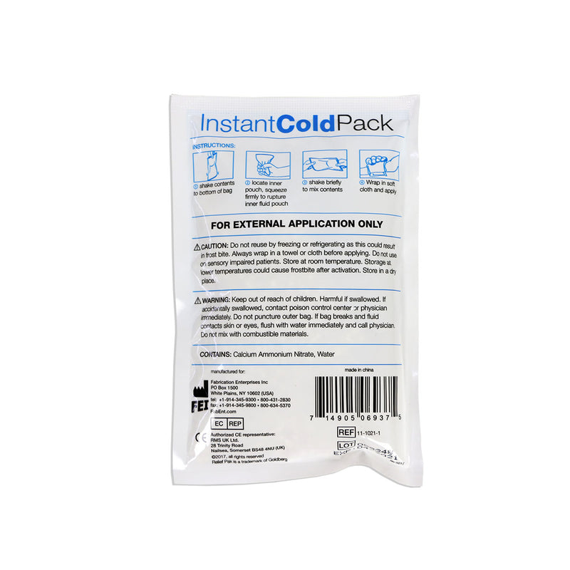 Relief Pak Instant cold compress, small 4" x 6" - Case of 12 - FE-11-1021