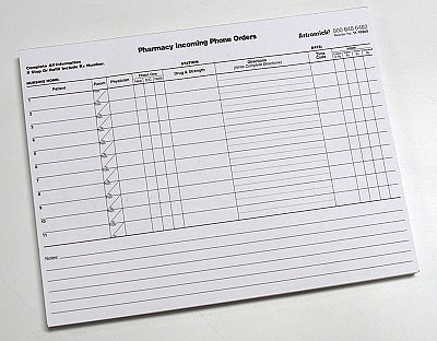 capsa Pharmacy Phone Order - Pad Of 100