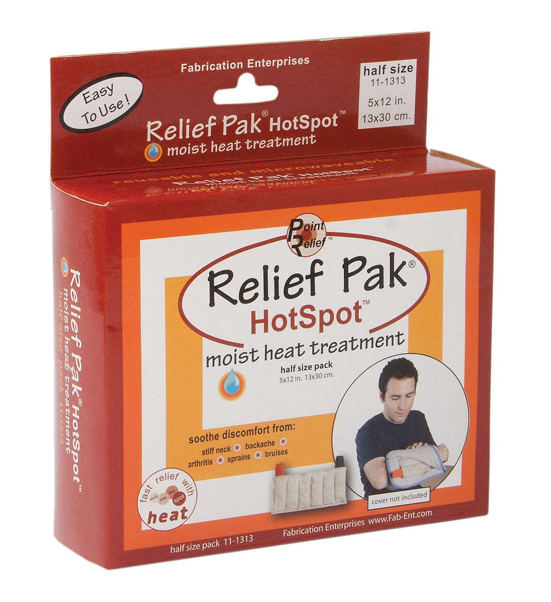 Relief Pak HotSpot Moist Heat Pack - half size - 5" x 12" - Case of 12 - FE-11-1313-12