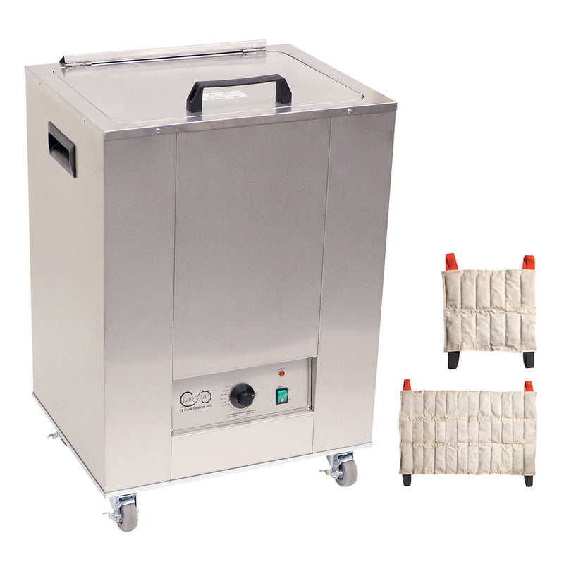 Relief Pak Heating Unit, 12-Pack Capacity, Mobile with (4) Standard and (4) Oversize Packs, 110V