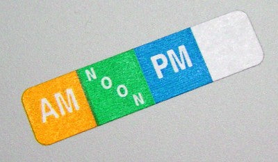 capsa Select Series 7+ Time Bar Label - AM, Noon & PM - Roll Of 500