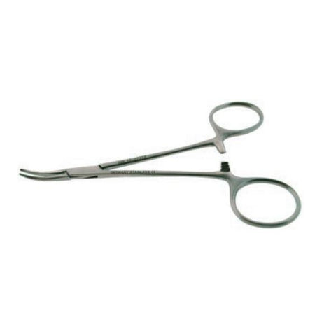 BR Surgical, LLC Forcep Hemostatic Halsted 5" Curved 1x2 Teeth Micro Stainless Steel Each - BR12-23112