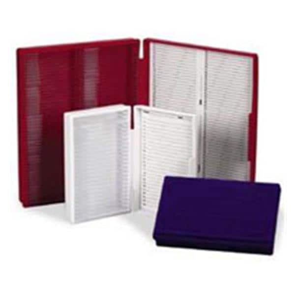 Heathrow Scientific Microscope Slide Storage Box White 25 Position Each - 82024-612