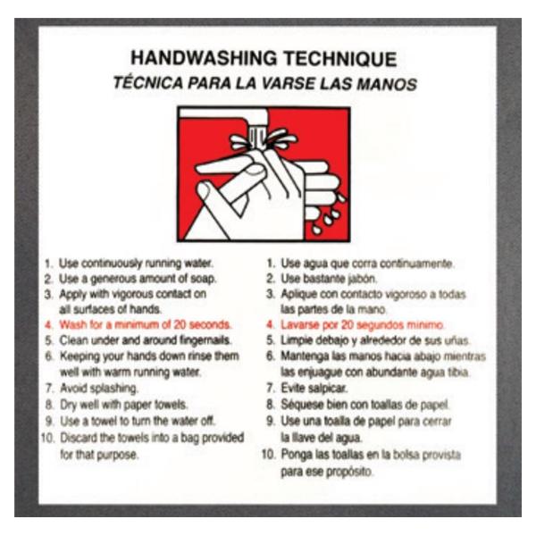 HPTC, Inc Label Informational Handwashing Techniques Bilingual 2/Pk - HWTL-B