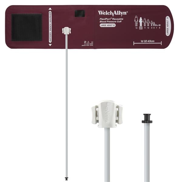 Welch Cuff Blood Pressure FlexiPort 32-43cm Large Adult Size 12 Arm Burgundy Each - Allyn - REUSE-12-1TP