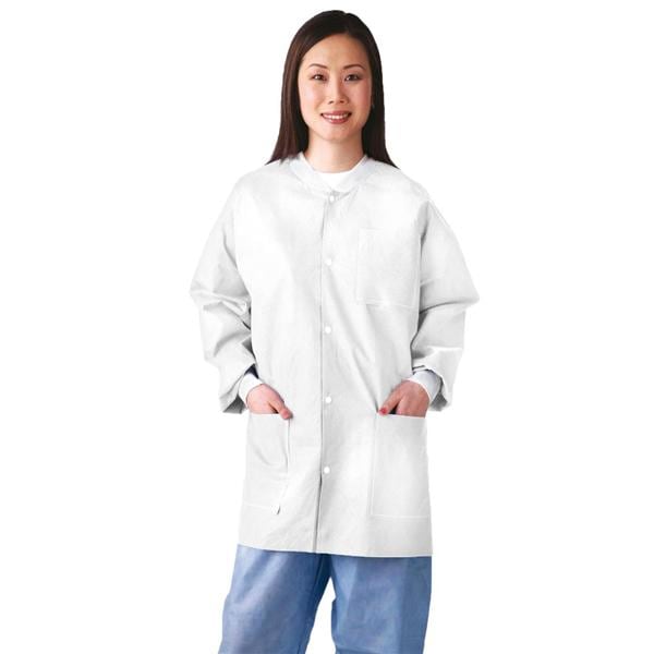 Medline Industries Inc Jacket Lab Disposable SMS Medium White 30/Ca - NONRP500M