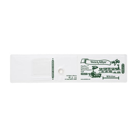 Welch Cuff Blood Pressure FlexiPort 15-21cm Child Size 9 Arm White/Green 20/Package - Allyn - SOFT-09
