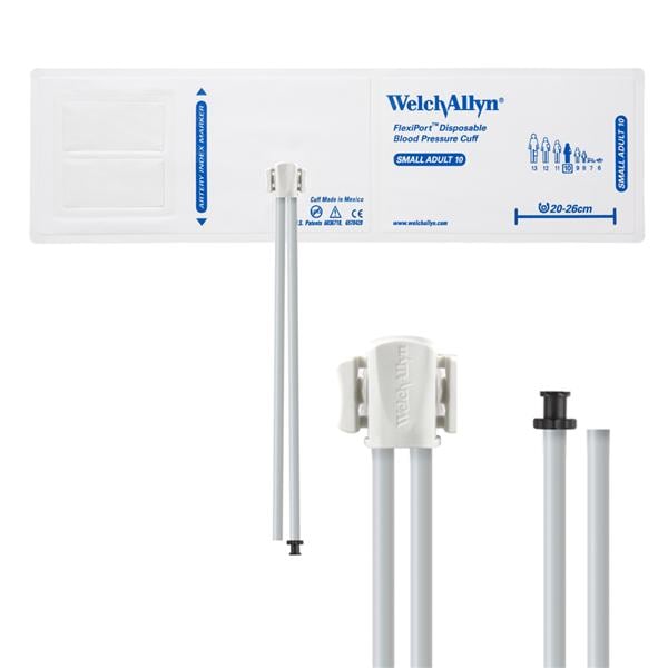 Welch Cuff Blood Pressure FlexiPort 20-26cm Sm Adlt 10 Arm White/Navy Blue 20/Package - Allyn - SOFT-10-2TP