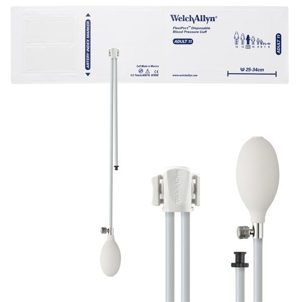 Welch Cuff Blood Pressure FlexiPort 25-34cm Adlt 11 Arm White/Navy Blue 20/Package - Allyn - SOFT-11-2BV