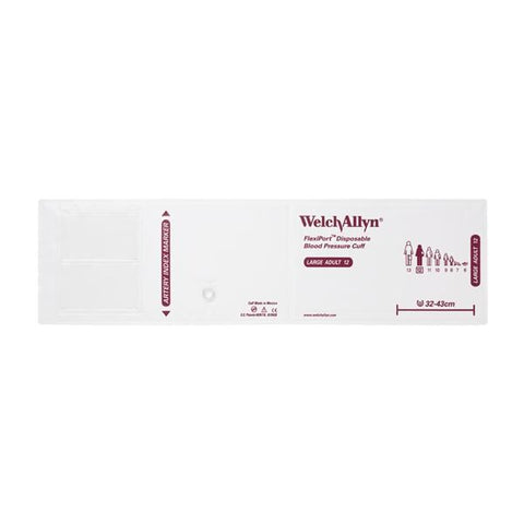 Welch Cuff Blood Pressure FlexiPort 32-43cm Lg Adlt Size 12 Arm White/Burgundy 20/Case - Allyn - SOFT-12