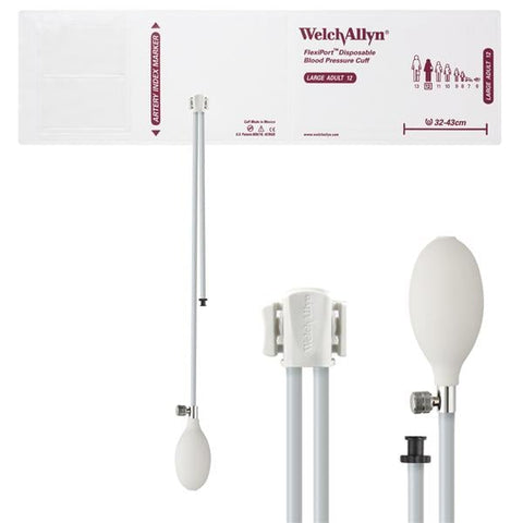 Welch Cuff Blood Pressure FlexiPort 32-43cm Lg Adlt 12 Arm White/Burgundy 20/Package - Allyn - SOFT-12-2BV