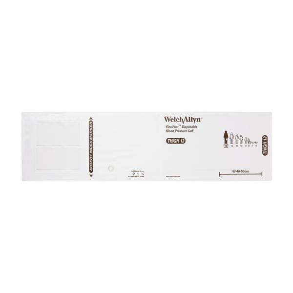 Welch Cuff Blood Pressure FlexiPort 40-55cm Adlt 13 Thigh XL White/Brown 20/Package - Allyn - SOFT-13