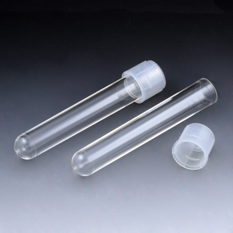 Globe Scientific Test Tube, 12 x 75mm, (5mL), PS, with Separate Dual Position Snap Cap