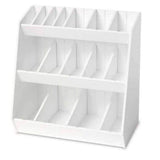 Marketlab Bin Storage 12x7-3/10x12" White PVC Plastic With 16 Adjustable Dividers Eachch - 9958