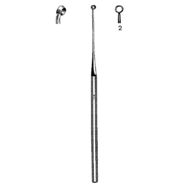 Sklar Instruments Curette Eachr Buck #2 Sharp Round Tip Angled Stainless Steel Reusable Each - 67-2502