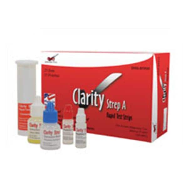 Diagnostic Test Group Clarity Strep A Rapid Test Strips CLIA Wvd W/ Swb/Tb/Cntrl/Rgnt A/Cln Sol 50/Bx - DTG-STP50