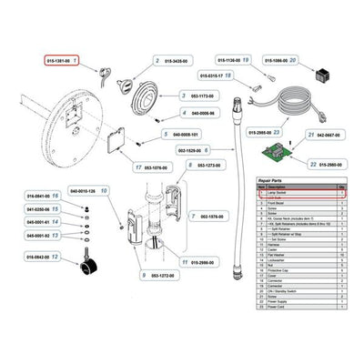 Midmark Corporation Socket Lamp For 250/151/152 Exam Light Each - 015-1381-00