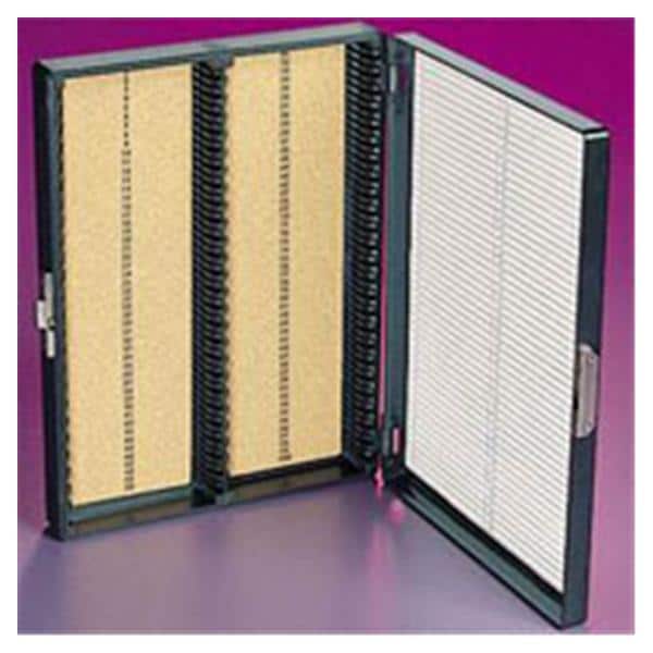 Heathrow Scientific Premium Microscope Slide Storage Box Black 100 Position 6-3/4x8-3/4x1-3/10" Each - 22267294