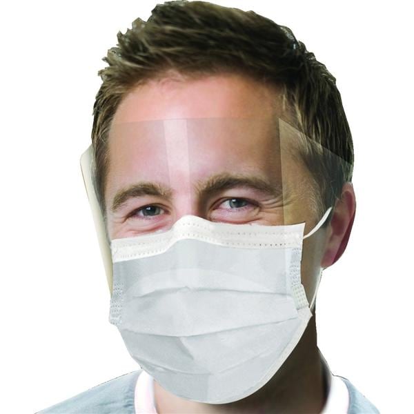 Crosstex International Combination Mask / Shield Ultra Sensitive Fog-Free ASTM Level 3 White 25/Bx, 16 BX/CA - GCPWS