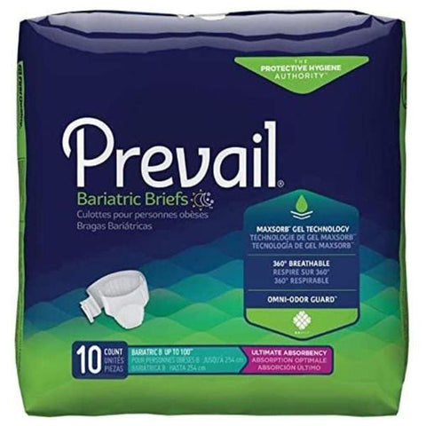First Quality Products Brief Prevail Adult Unisex 2XL 62-73" Moderate-Heavy Odor Guard White 4x12/Ca - PV-017