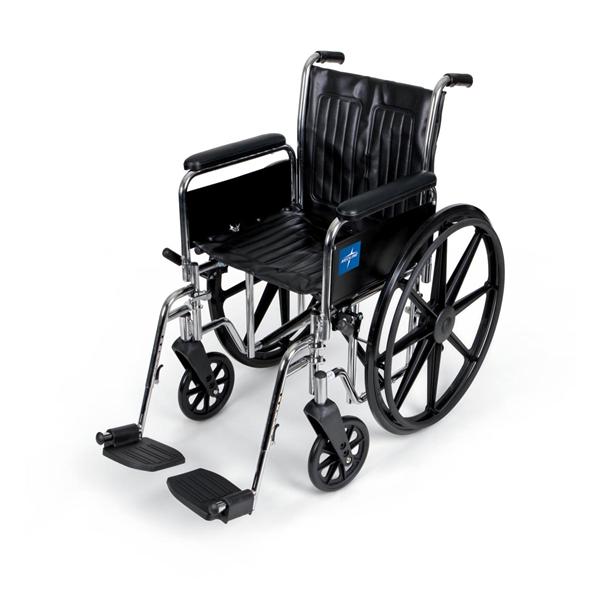 Medline Industries Inc Wheelchair Transport Excel 2000 300lb Capacity Blk Swngwy Ftrst Fl Lgth Arms Each - MDS806250DFLA