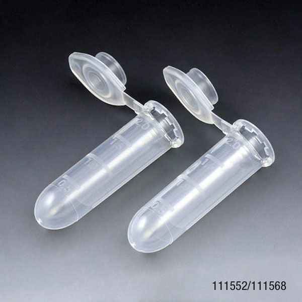 Globe Scientific 2mL Microcentrifuge Tube, PP, Attached Snap Cap, Graduated, Natural - GS-111568