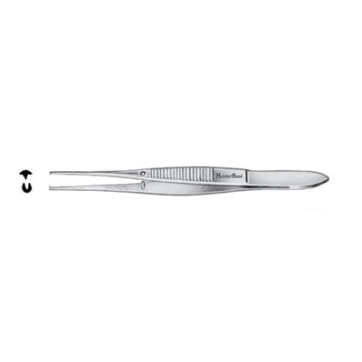 Miltex Forcep Tissue Iris Meister-Hand 4" 0.8mm Wide Tip Straight 1x2 Teeth SS Each - Integra Miltex - MH18-786