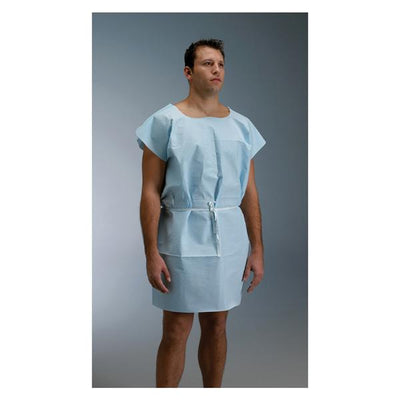 Graham Medical Gown Exam 30 in x 42 in Blue Tissue / Poly / Tissue 50/Ca - 70231N