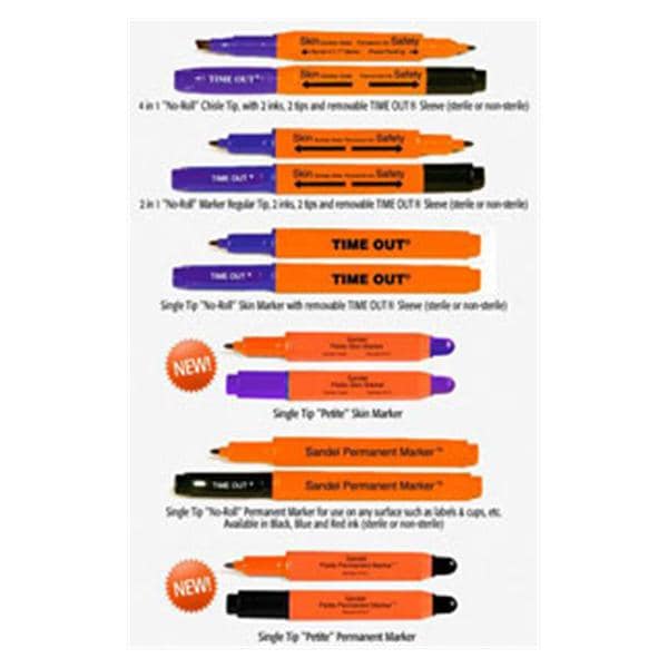 Sandel Medical Industries Marker Skin Time Out Single Tip Violet Full Size Sterile 100/Ca - 1019