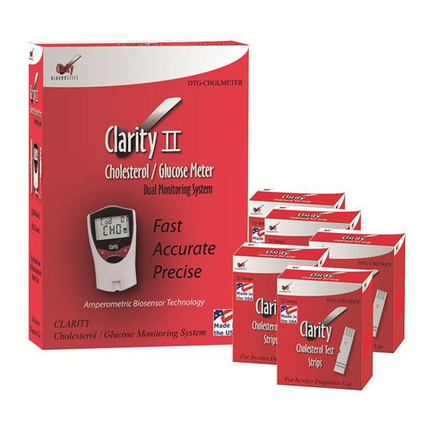 Diagnostic Test Group Clarity Cholesterol Meter System Promo Kit W/ 5VL of Tst Strip CLIA Waived 1/Kt - DTG-CHGLMETERPRO
