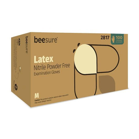 EcoBee Gloves Exam BeeSure Powder-Free Latex X-Small 100/Bx, 10 BX/CA - BE2815