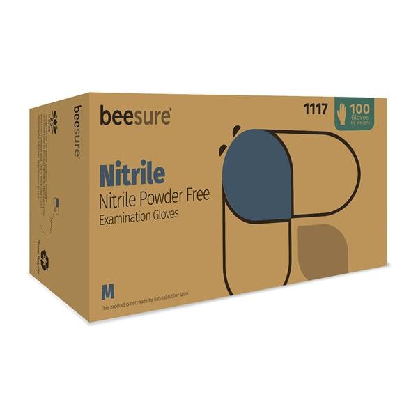 EcoBee Gloves Exam BeeSure Powder-Free Nitrile Latex-Free Small Light Blue 100/Bx, 10 BX/CA - BE1116