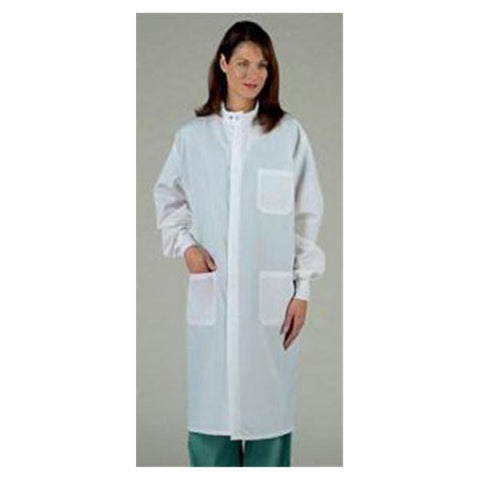 Medline Industries Inc Lab Coat 100% Polyester ASEP Unisex White Small Each - 6623BQWS