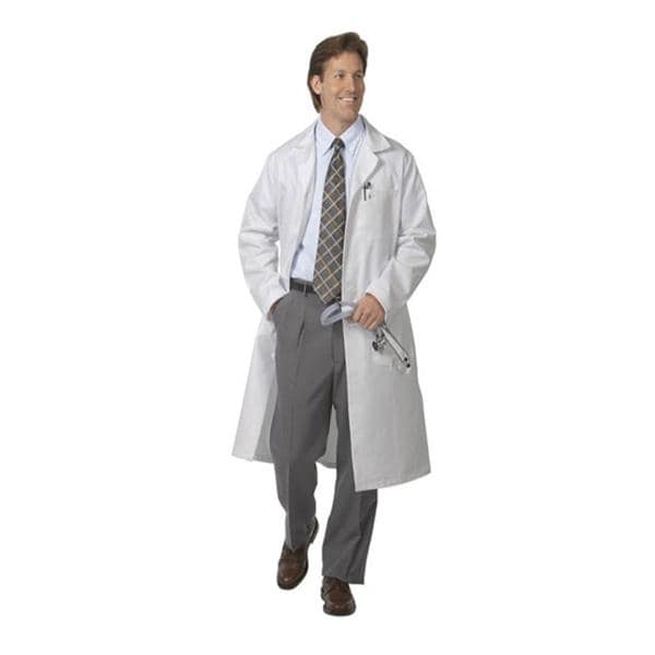 Fashion Seal Lab Coat X-Long 65% Polyester / 35% Cotton Mens White Size 50 45 in Each - 6480-50