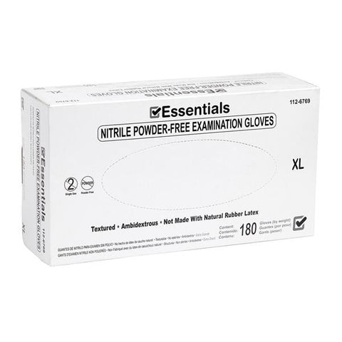 Essentials Healthcare Products Gloves Exam Essentials Powder-Free Nitrile Latex-Free X-Large Periwinkle 180/Bx, 10 BX/CA - 1126769