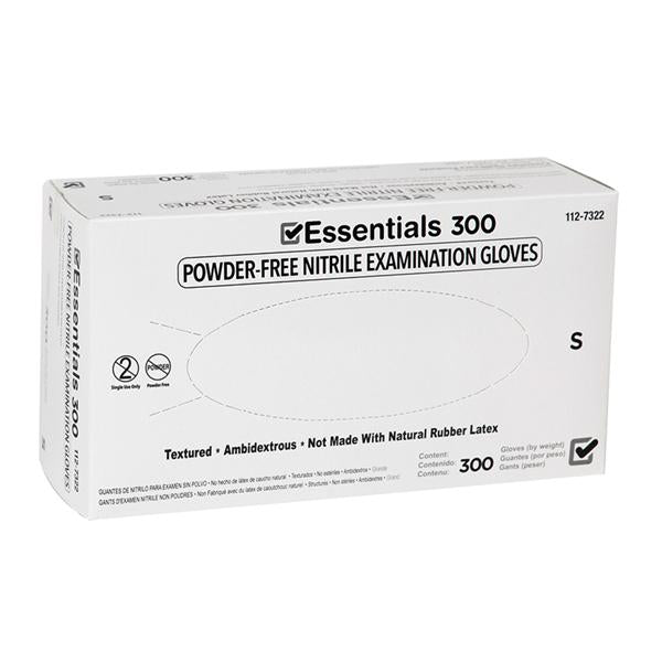 Essentials Healthcare Products Gloves Exam Essentials 300 Powder-Free Nitrile Latex-Free Small Indigo 300/Bx, 10 BX/CA - 1127322