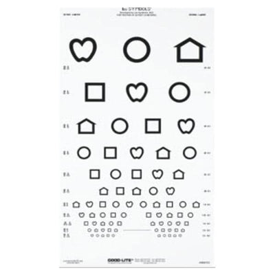 Good Chart Illiterate Vision Testing 20' Testing Distance 10x18" Eachch - Lite Co - 800723