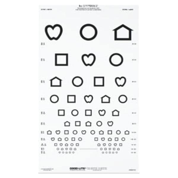 Good Chart Illiterate Vision Testing 20' Testing Distance 10x18" Eachch - Lite Co - 800723