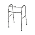 Medline Industries Inc Walker Quad 250lb Capacity Gray/Silver Glides 18x32-36" 1 Button Adult 2/Ca - MDS86615
