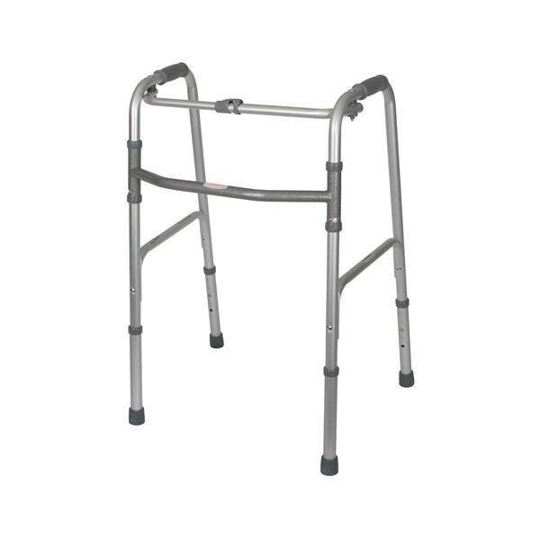 Medline Industries Inc Walker Quad 250lb Capacity Gray/Silver Glides 18x32-36" 1 Button Adult 2/Ca - MDS86615