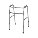 Medline Industries Inc Walker Quad 250lb Capacity Gray/Silver Glides 18x32-36" 1 Button Adult 2/Ca - MDS86615