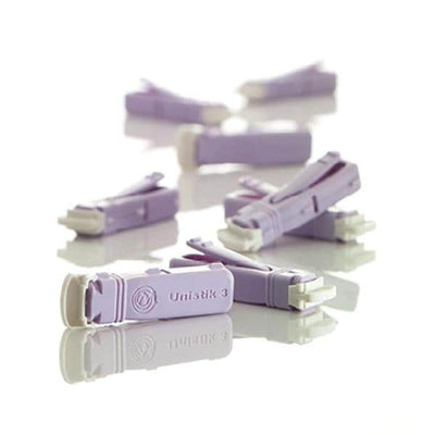 National Distribution & Contra Lancet Unistik 3 28gx1.8mm Low Flow Sterile Purple Incision Device 200/Bx - OWM AT1044