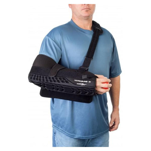 DJO, Inc Sling Immobilizer UltraSling III Adult Arm Msh <11 Black Size Small Universal Each - 11-0449-2