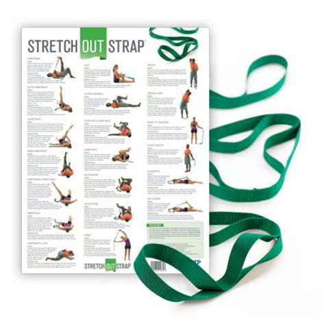 Optp/Div/Positex Strap Stretch Out Strap 6'4" Green With Stretching Exercise Poster Each - 10-1385