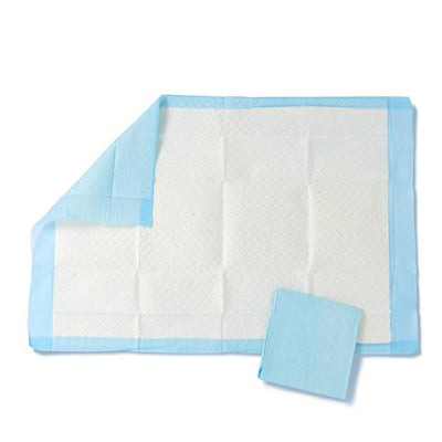 Medline Industries Inc Underpad Protection Plus Unisex Deluxe 23x36" Heavy White/Blue 150/Ca - MSC281264