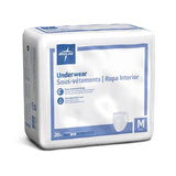 Medline Industries Inc Underwear Protection Plus Classic Adult Unsx Md 28-40 Spr Odr Cntrl White 80/Ca - MSC23005